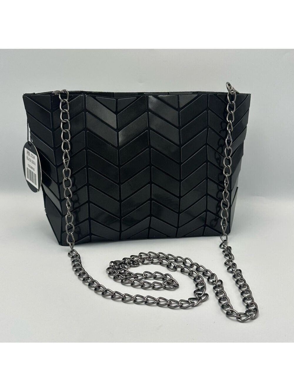 Patrizia Luca Geometric Crossbody Bag Clutch Purse Black Shimmer NWT - Picture 15 of 15